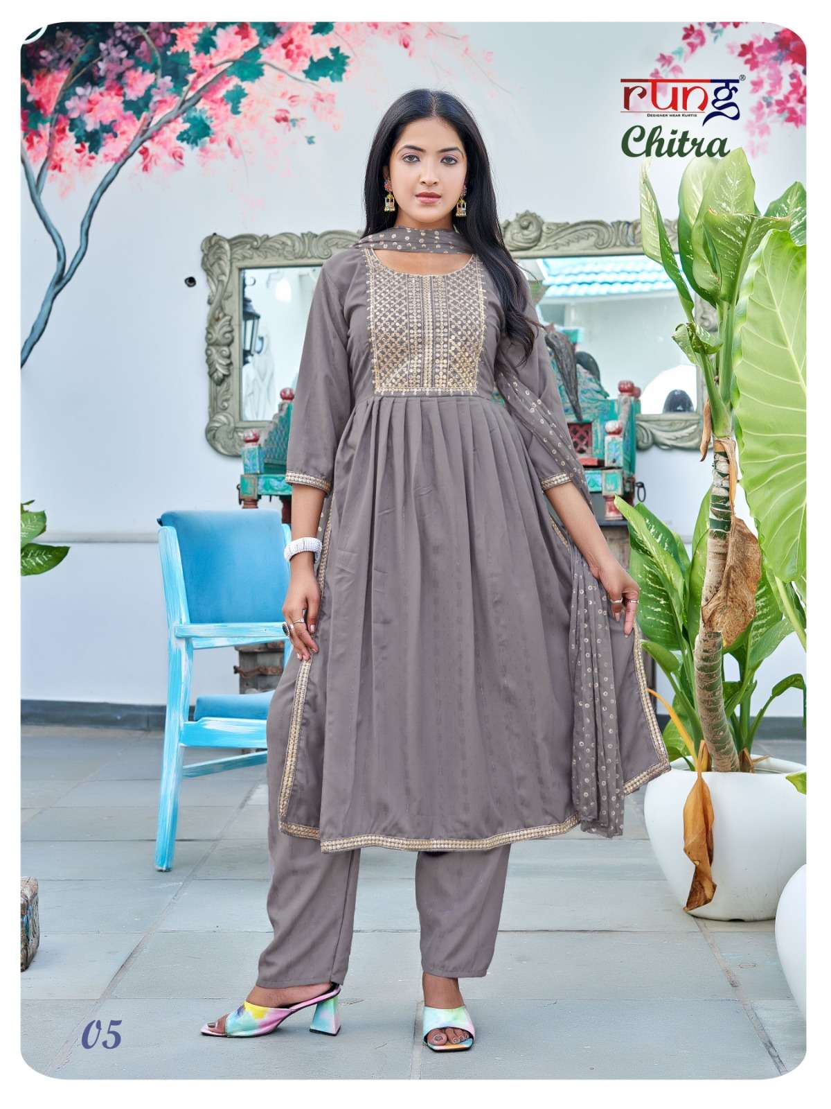 RUNG CHITRA KURTI WITH PANT & DUPATTA Wholesale catalog
