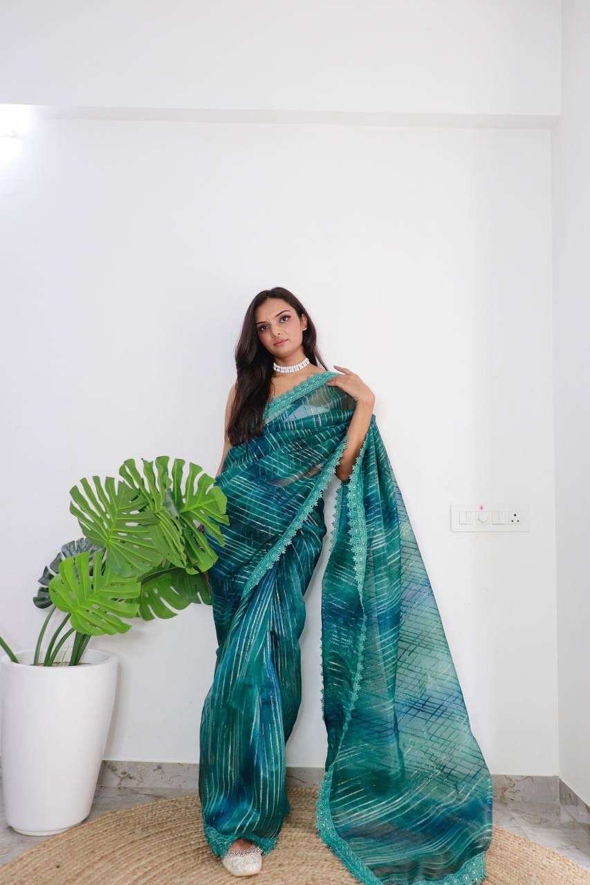 Saanvi Designer Organza Silk Sarees Wholesale catalog