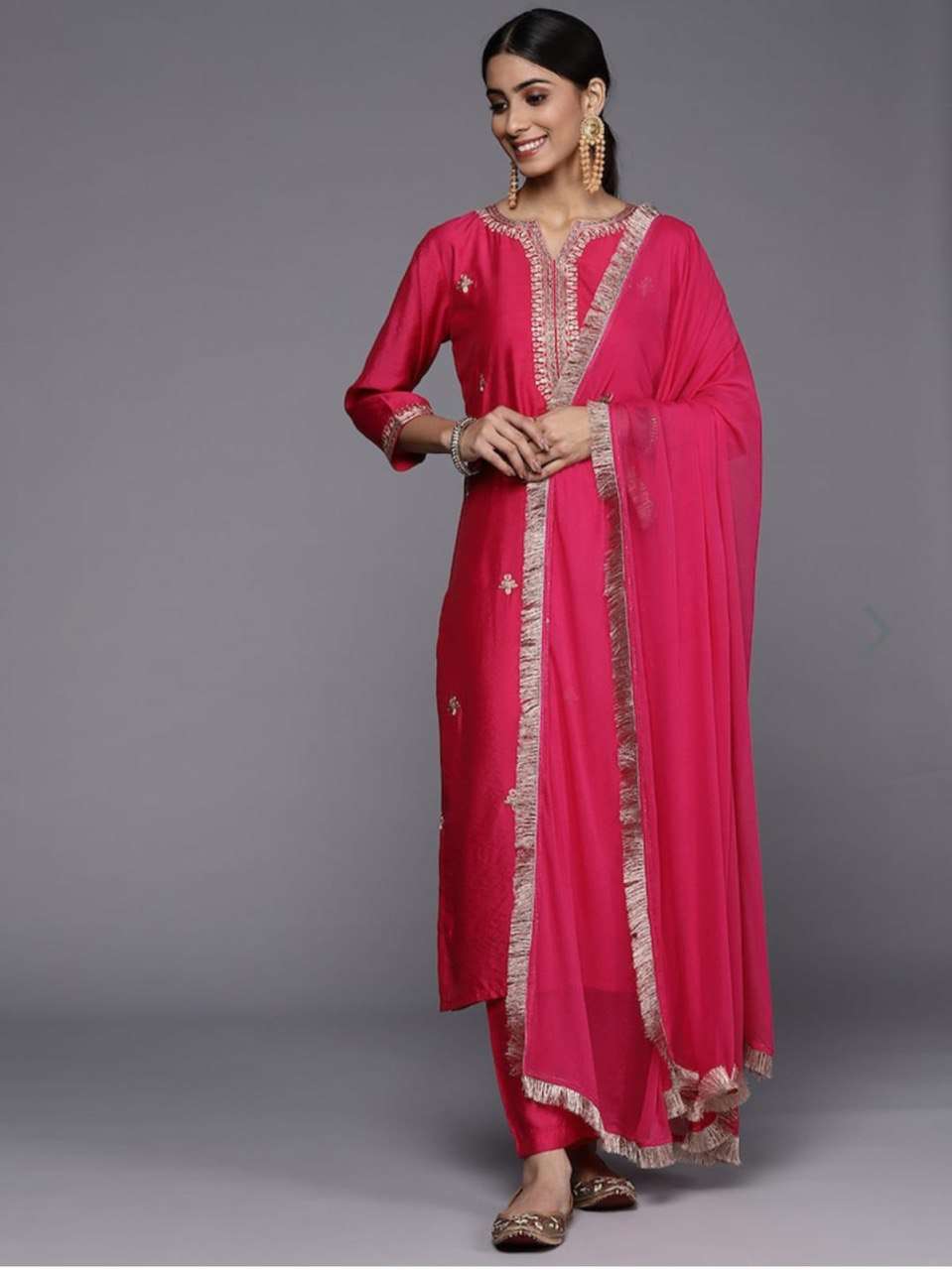 Saara Red Viscose Ready Made Size Set Wholesale catalog