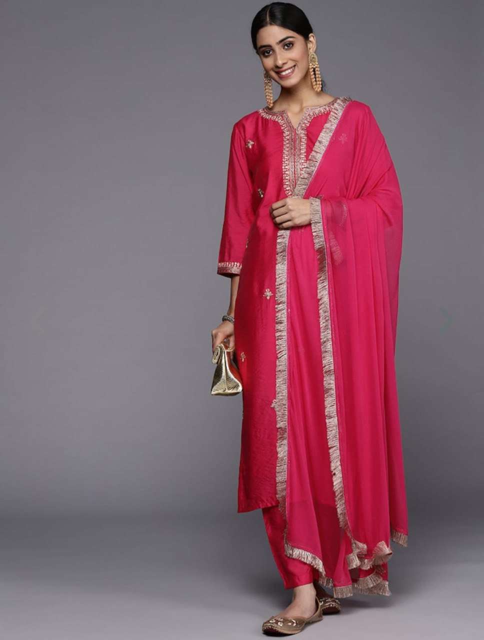 Saara Red Viscose Ready Made Size Set Wholesale catalog