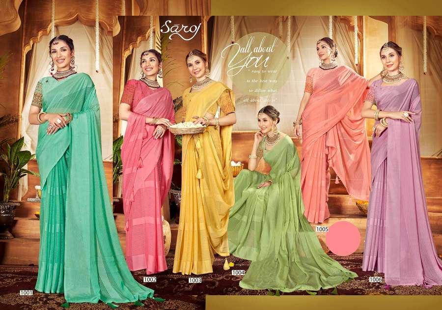 Saroj Aarmani Vol - 2 Designer Fancy Fabric Saree Wholesale catalog