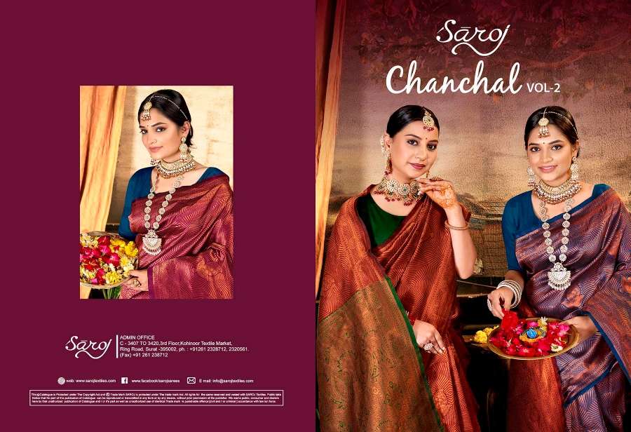 Saroj Chanchal vol-2 Designer Soft Silk Saree Wholesale catalog