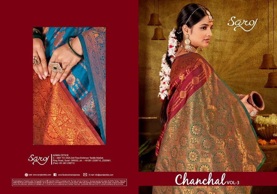 Saroj Chanchal vol-3 Designer Soft Silk Saree Wholesale catalog