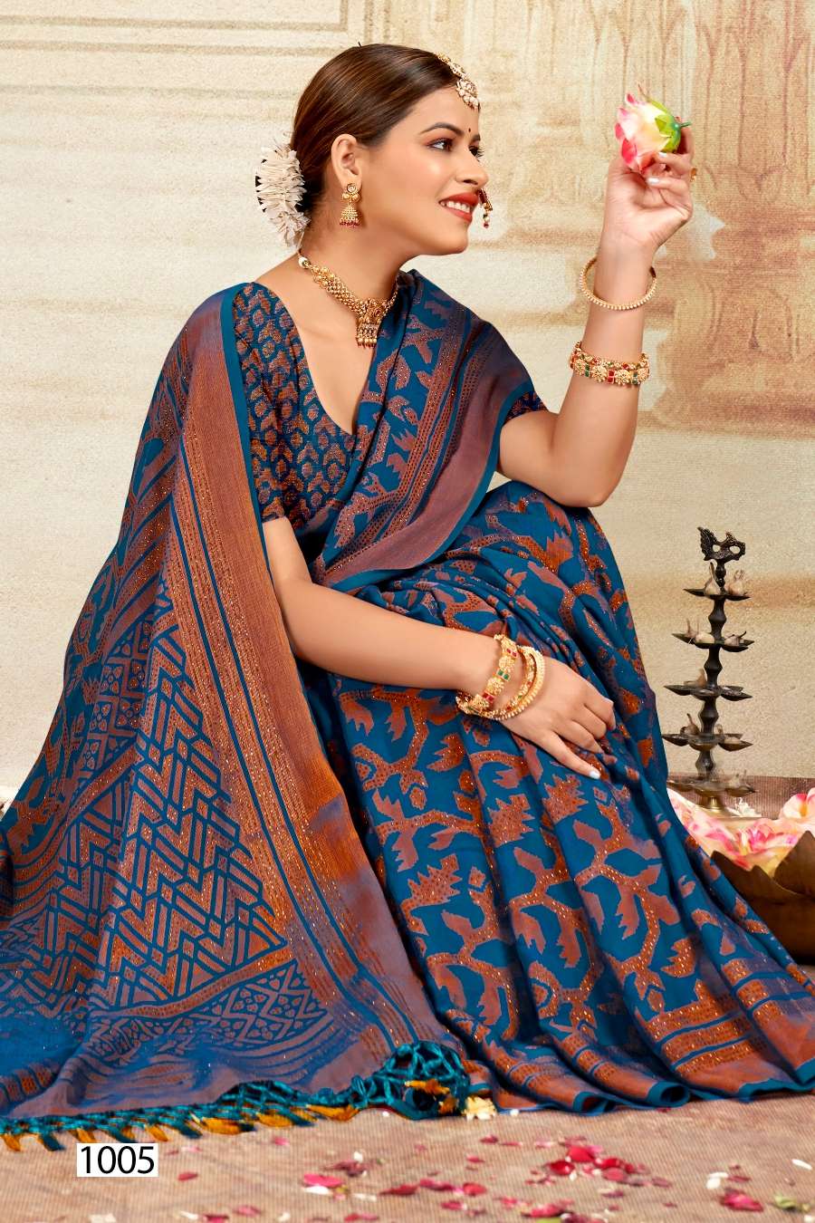 Saroj Ghungroo Vol 3 Fancy Fabric Designer Sarees Wholesale catalog