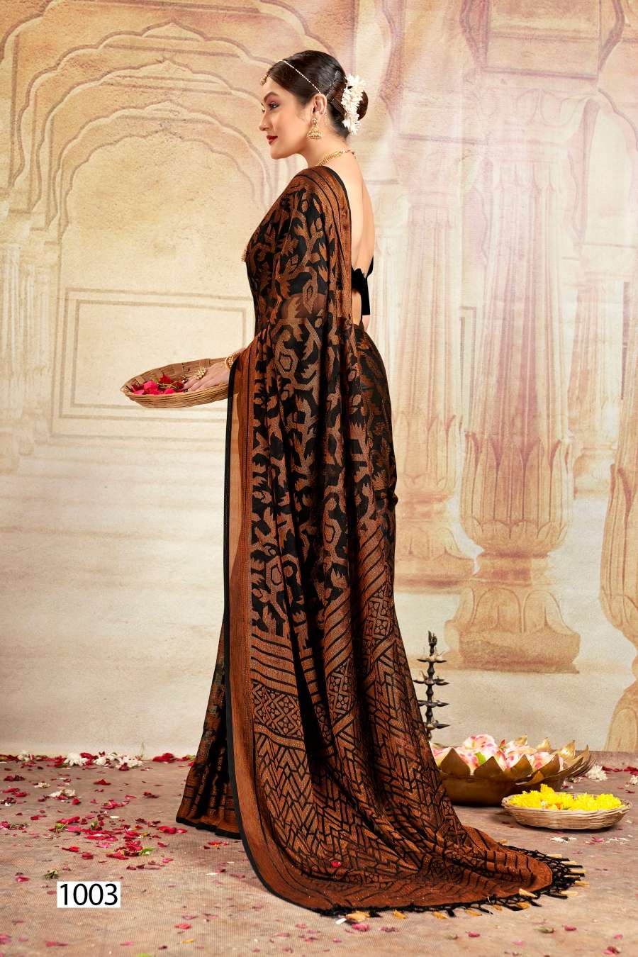Saroj Ghungroo Vol 3 Fancy Fabric Designer Sarees Wholesale catalog