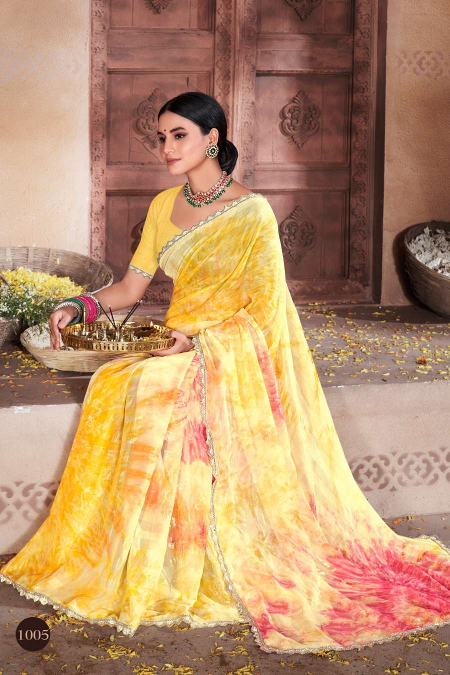Saroj Kaanchi Designer Simmer Saree Wholesale catalog