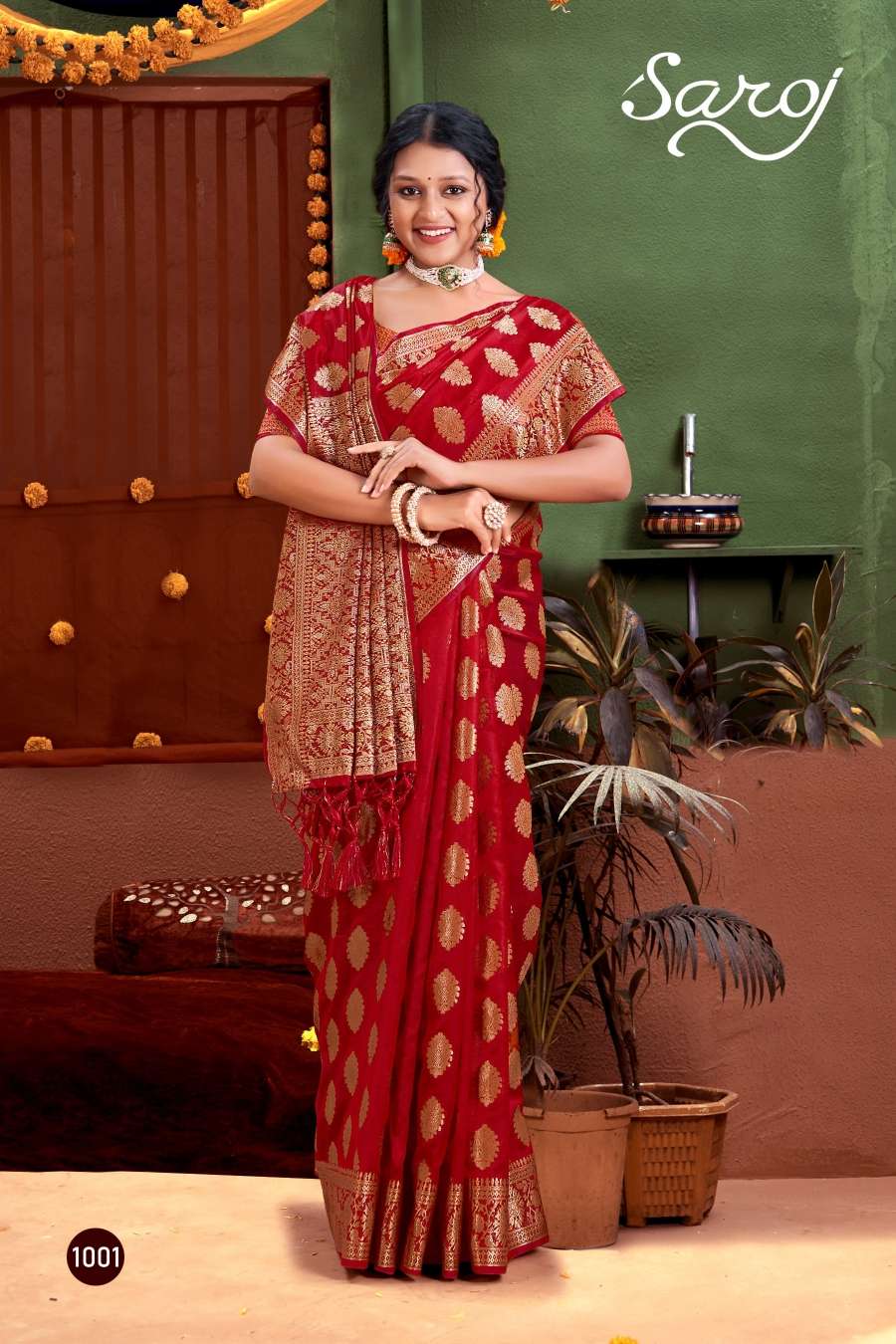 Saroj Manohari Silk - 5 Designer Soft Organza Saree Wholesale catalog