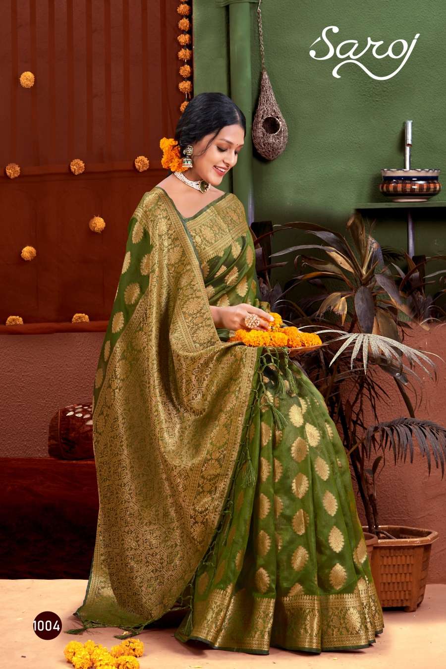 Saroj Manohari Silk - 5 Designer Soft Organza Saree Wholesale catalog
