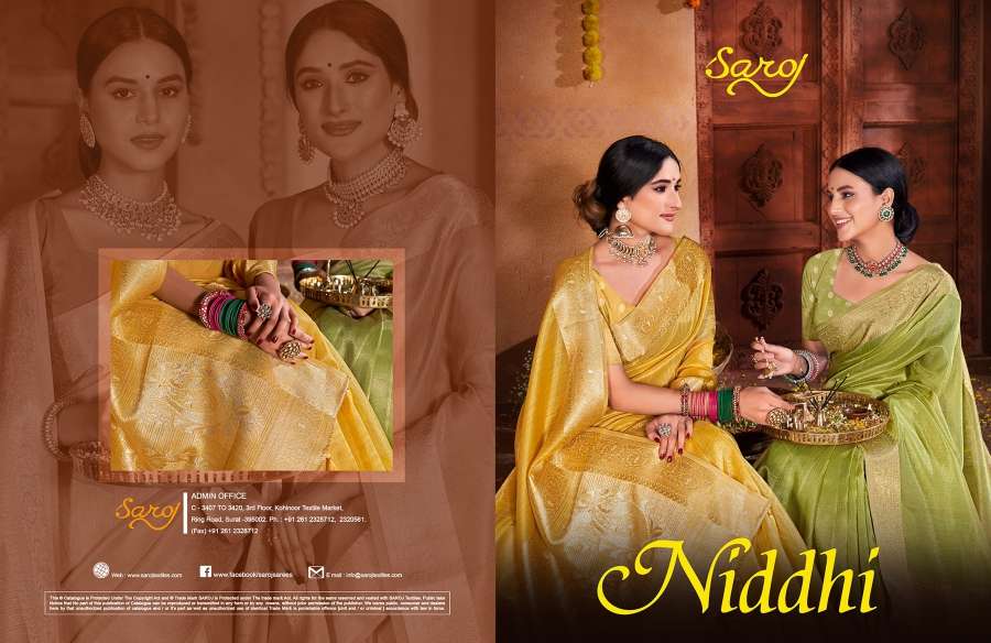 Saroj Niddhi Fancy Fabric Saree Wholesale catalog