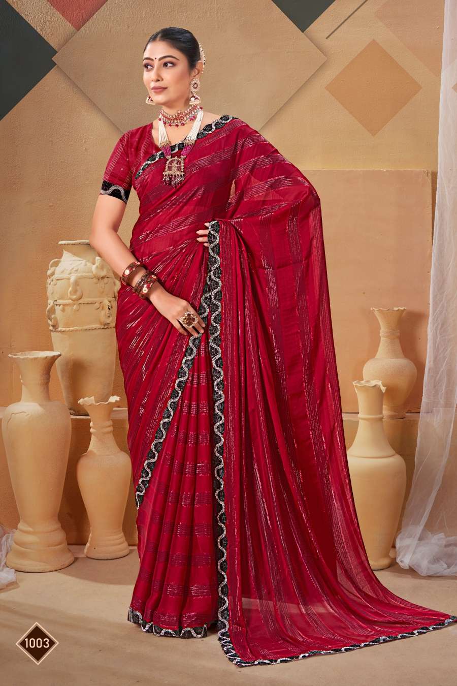 Saroj Queen Designer Fancy Fabric Saree Wholesale catalog