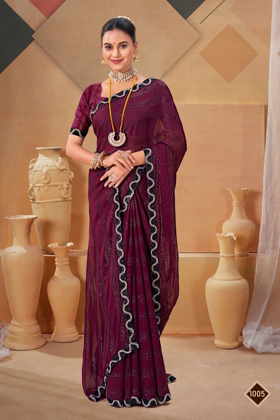 Saroj Queen Designer Fancy Fabric Saree Wholesale catalog