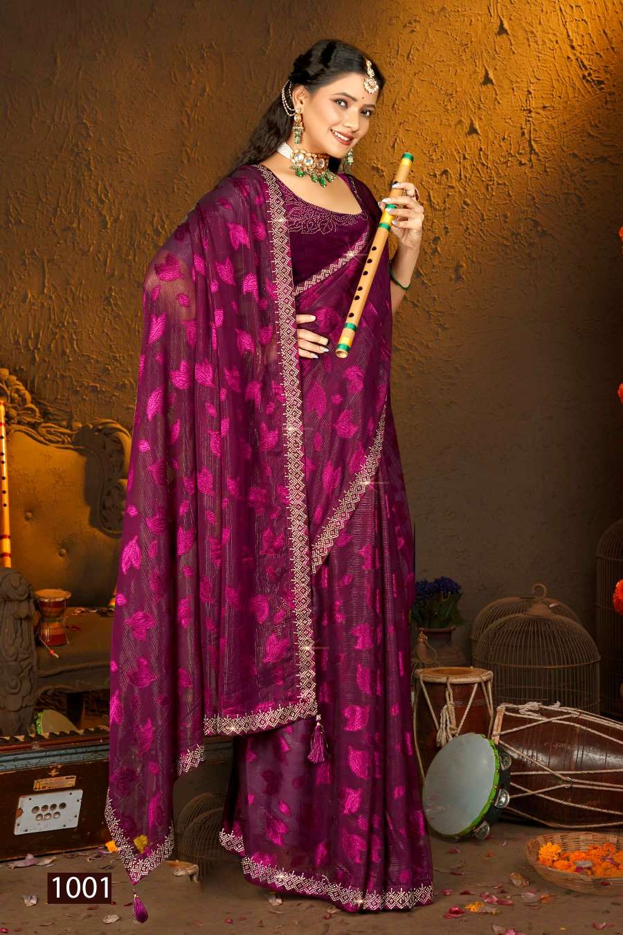 Saroj Radha Rani Designer Fancy Fabric Saree Wholesale catalog