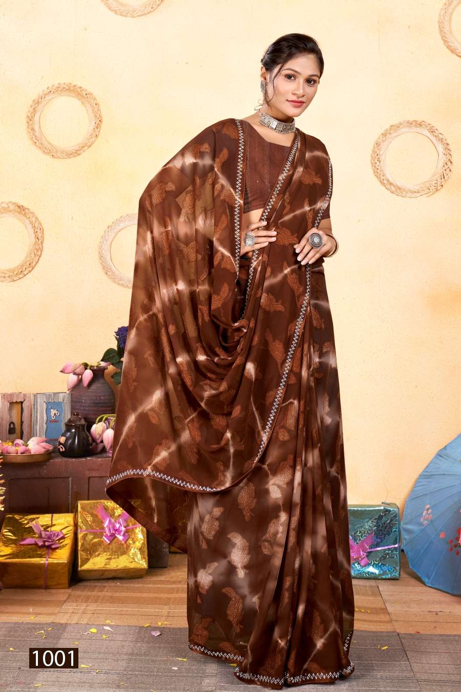 Saroj Ruhani Designer Fancy Fabric Saree Wholesale catalog