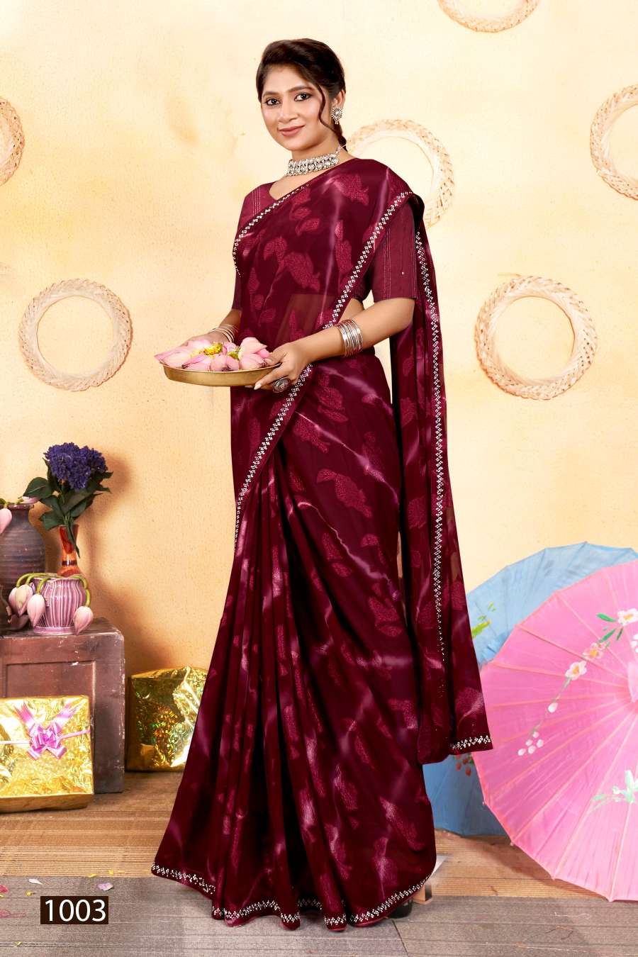 Saroj Ruhani Designer Fancy Fabric Saree Wholesale catalog
