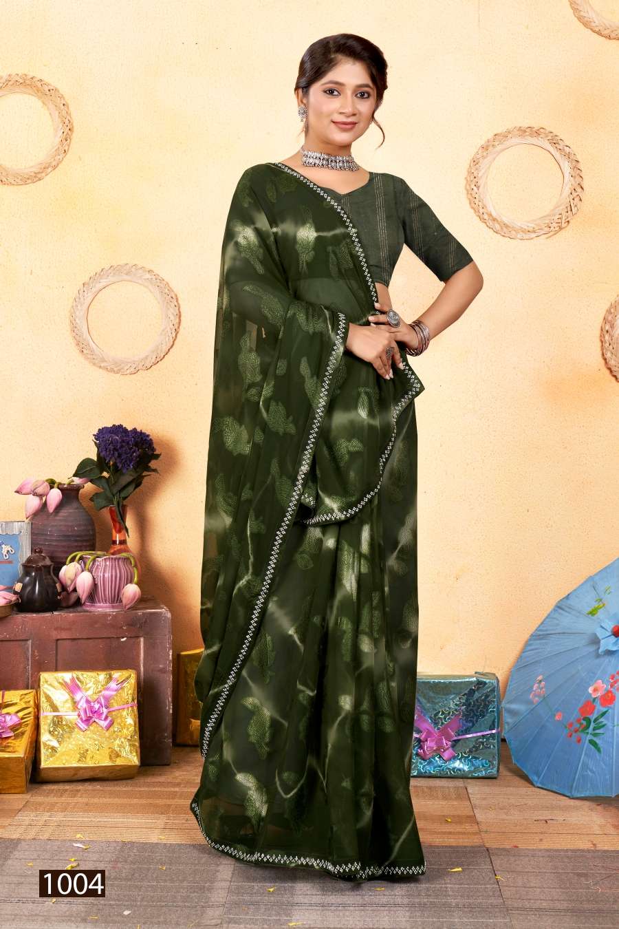 Saroj Ruhani Designer Fancy Fabric Saree Wholesale catalog
