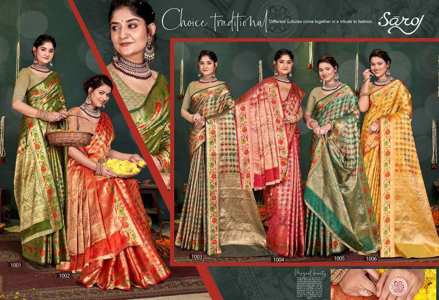 Saroj Swarn Mahotsav Vol -16 Designer Soft Organza Saree Wholesale catalog