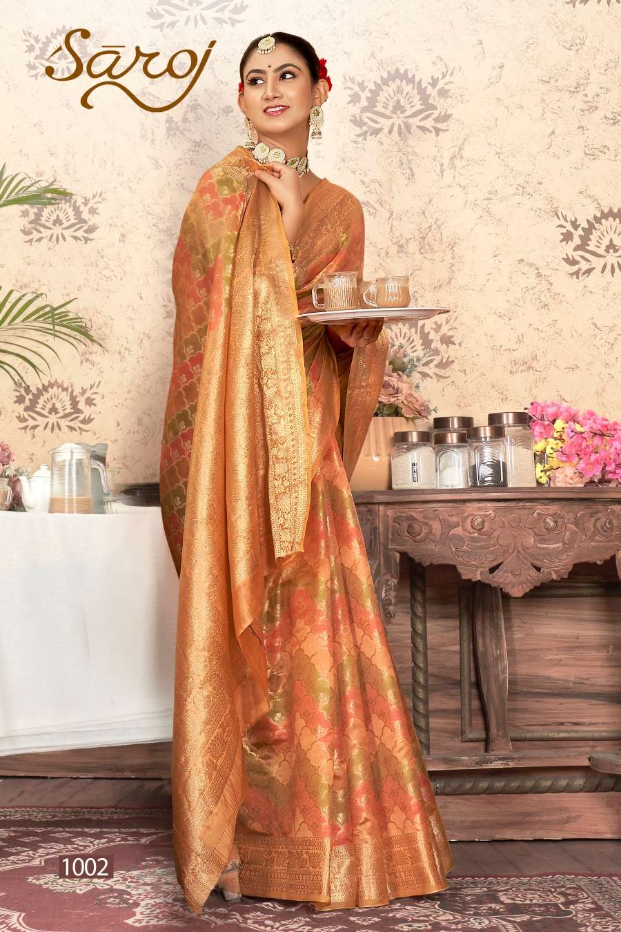 Saroj Swarn Mahotsav Vol -4 Designer Soft Organza Saree Wholesale catalog