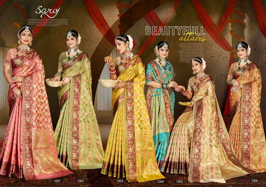 Saroj Swarn Mahotsav Vol -6 Designer Soft Organza Saree Wholesale catalog