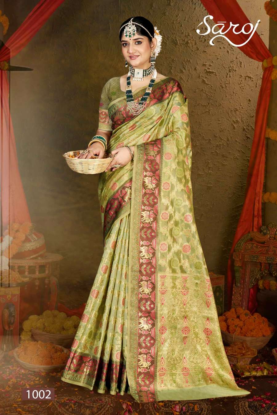 Saroj Swarn Mahotsav Vol -6 Designer Soft Organza Saree Wholesale catalog