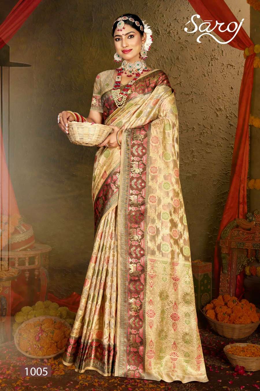 Saroj Swarn Mahotsav Vol -6 Designer Soft Organza Saree Wholesale catalog