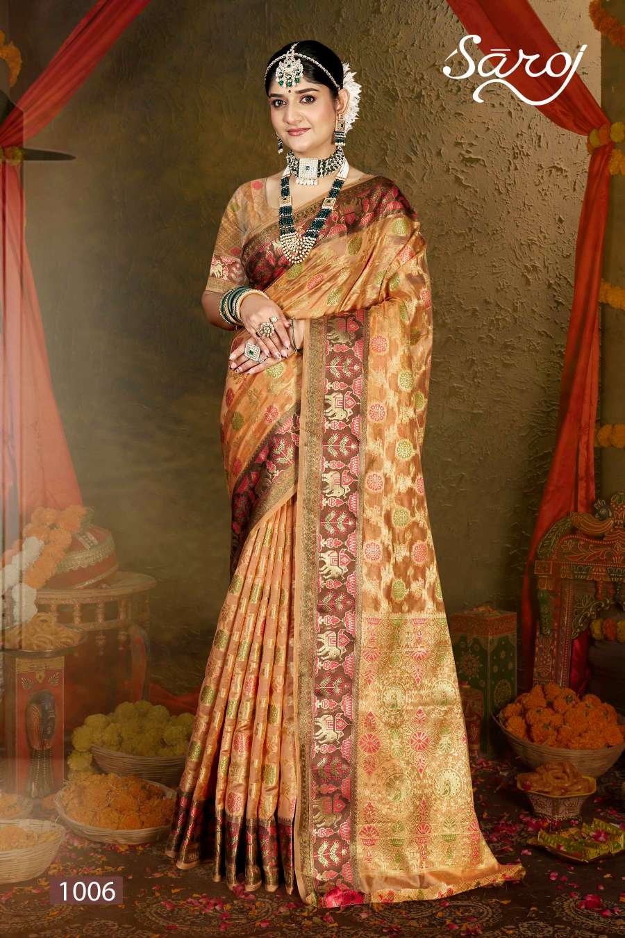 Saroj Swarn Mahotsav Vol -6 Designer Soft Organza Saree Wholesale catalog