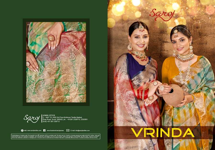 Saroj Vrinda Designer Soft Organza Khadi Saree Wholesale catalog