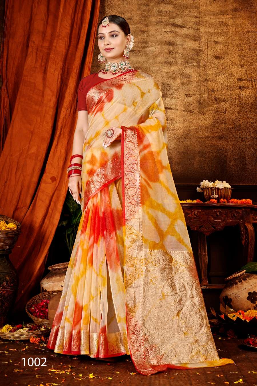Saroj Vrinda Designer Soft Organza Khadi Saree Wholesale catalog