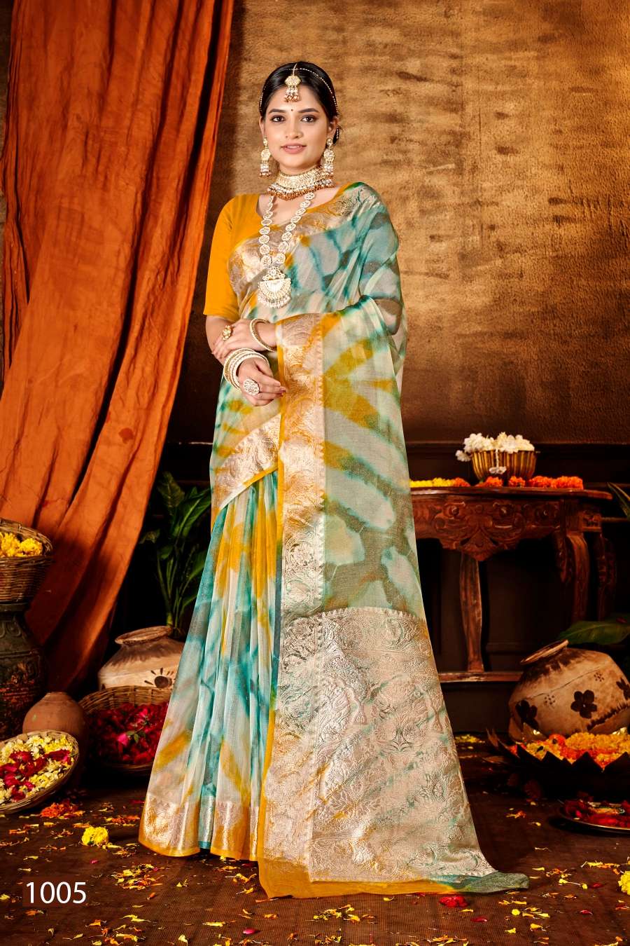 Saroj Vrinda Designer Soft Organza Khadi Saree Wholesale catalog