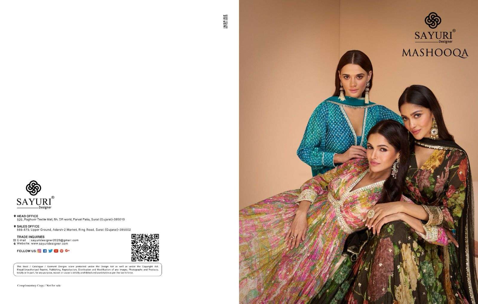 SAYURI DESIGNER MASHOOQA Salwar Kameez Wholesale catalog