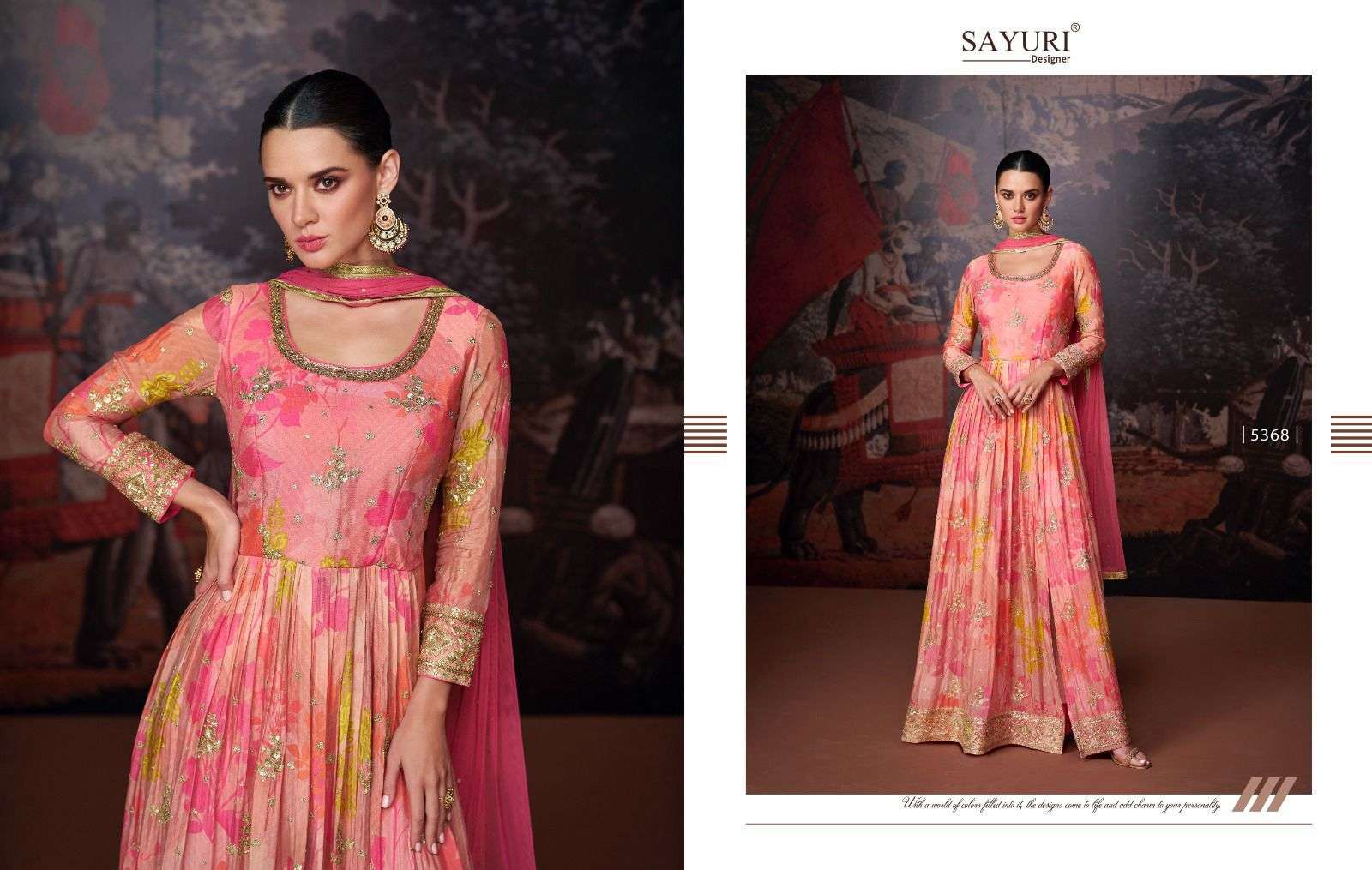 Sayuri Nazraana Real Georgette Designer Gown Kurti Wholesale catalog