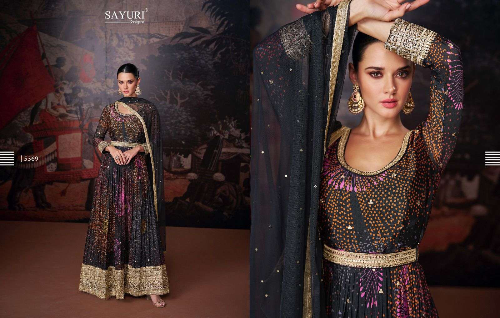 Sayuri Nazraana Real Georgette Designer Gown Kurti Wholesale catalog