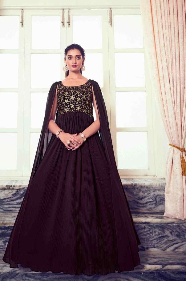 SHUBHKALA FLORY VOL.4971  Embroidered Stitched Long Gown Style Kurti Wholesale catalog