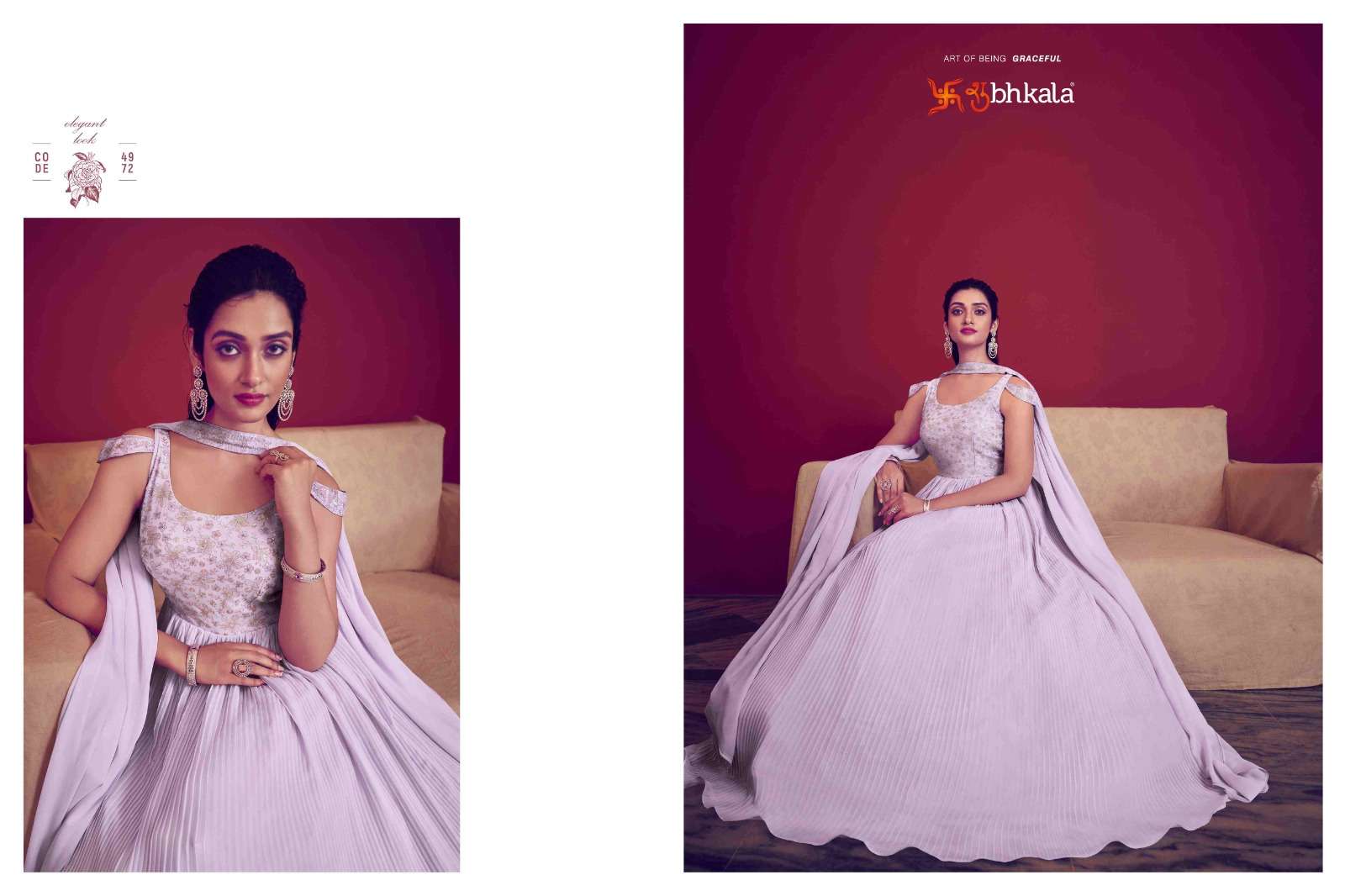 SHUBHKALA FLORY VOL.4972  Embroidered Stitched Long Gown Style Kurti Wholesale catalog