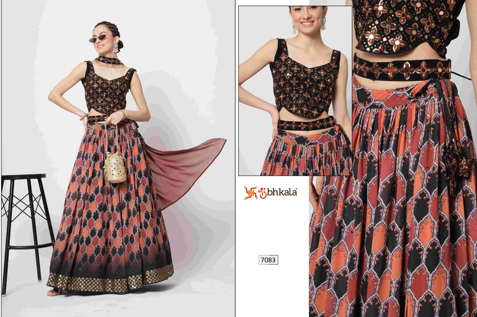 SHUBHKALA  VOL. 7083 Embroidered Semi Stitched Lehenga Choli Wholesale catalog