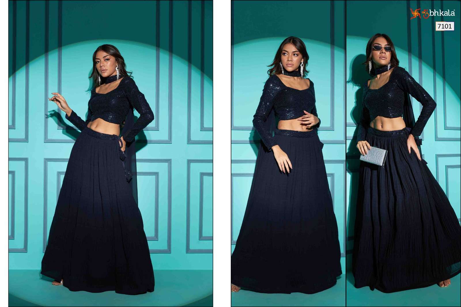 SHUBHKALA VOL. 7101 Regular & Plus Size Semi-Stitched Lehenga Choli Wholesale catalog