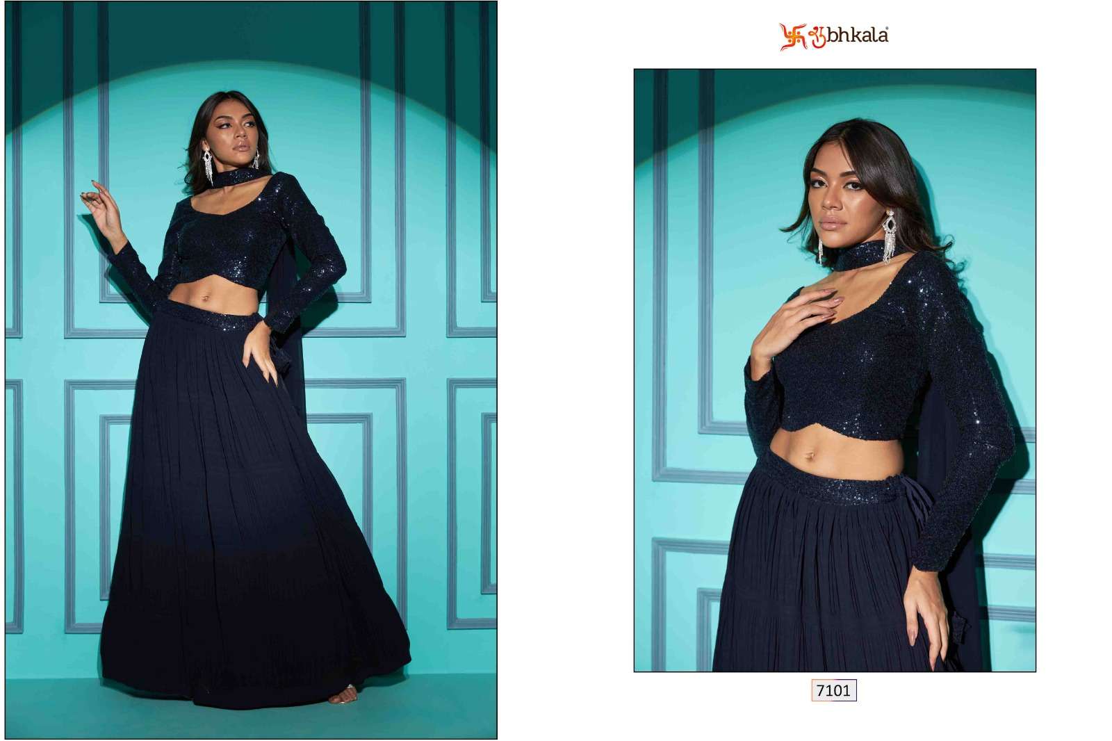 SHUBHKALA VOL. 7101 Regular & Plus Size Semi-Stitched Lehenga Choli Wholesale catalog