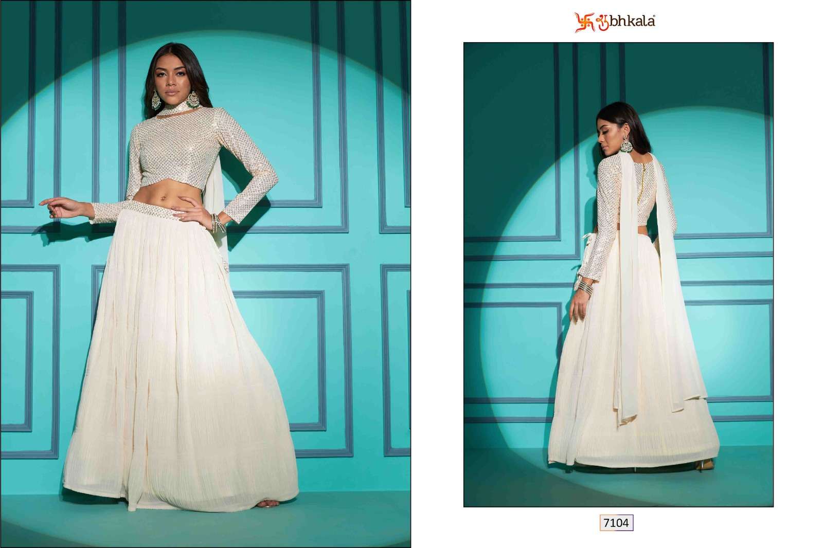 SHUBHKALA VOL. 7104 Regular & Plus Size Semi-Stitched Lehenga Choli Wholesale catalog