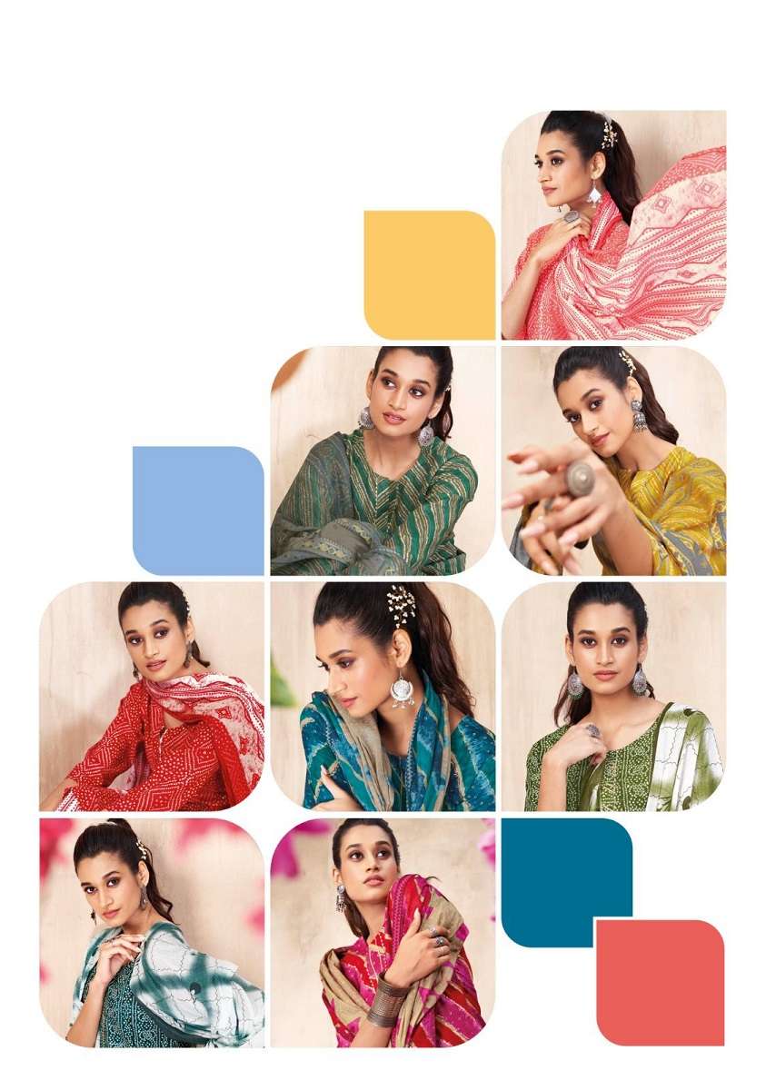 Suryajyoti Bandhani Lehriya Vol-4 -Kurti Pant With Dupatta -Wholesale Catalog