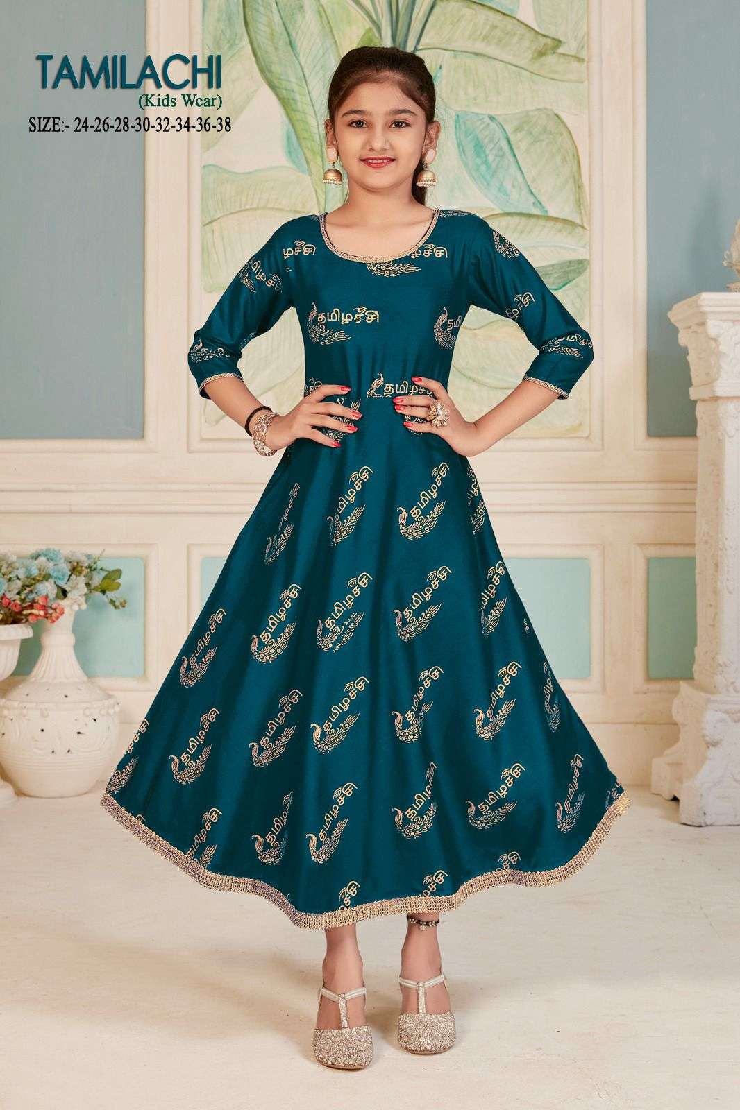 TAMILACHI KIDS WEAR RAYON GOLD PRINT Kurti Wholesale catalog
