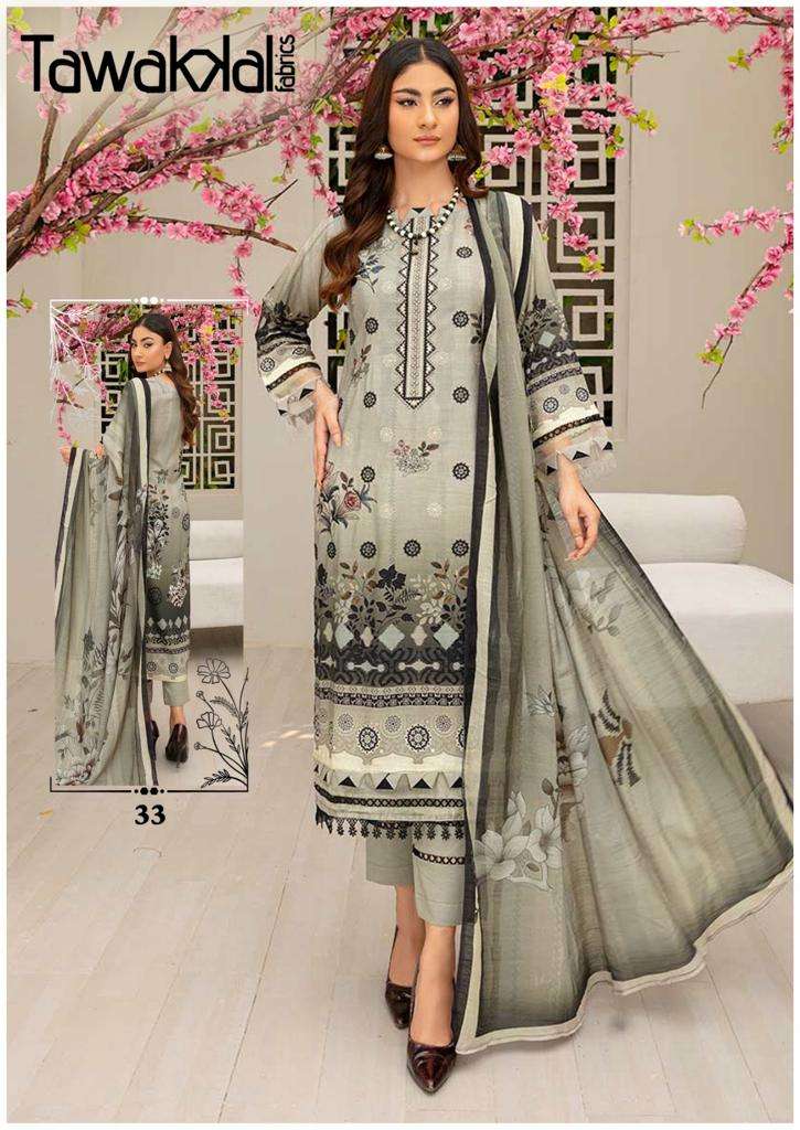 Tawakal Mehroz Vol-4 -Luxury Heavy Karachi Cotton Dress Material - Wholesale Catalog