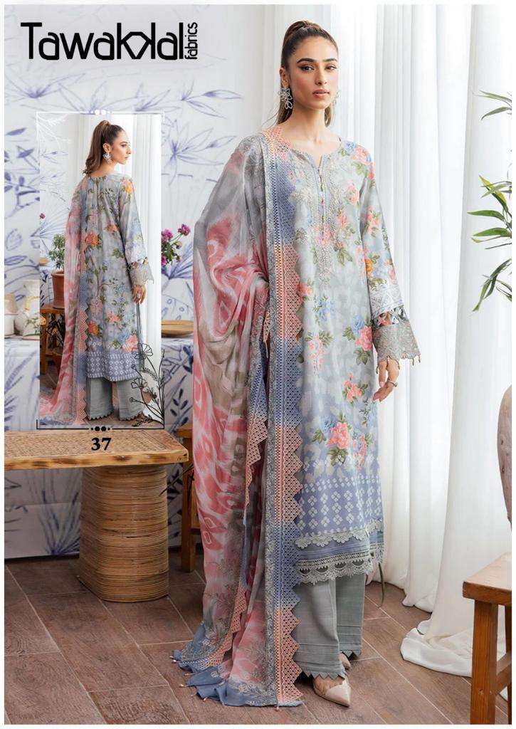 Tawakal Mehroz Vol-4 -Luxury Heavy Karachi Cotton Dress Material - Wholesale Catalog
