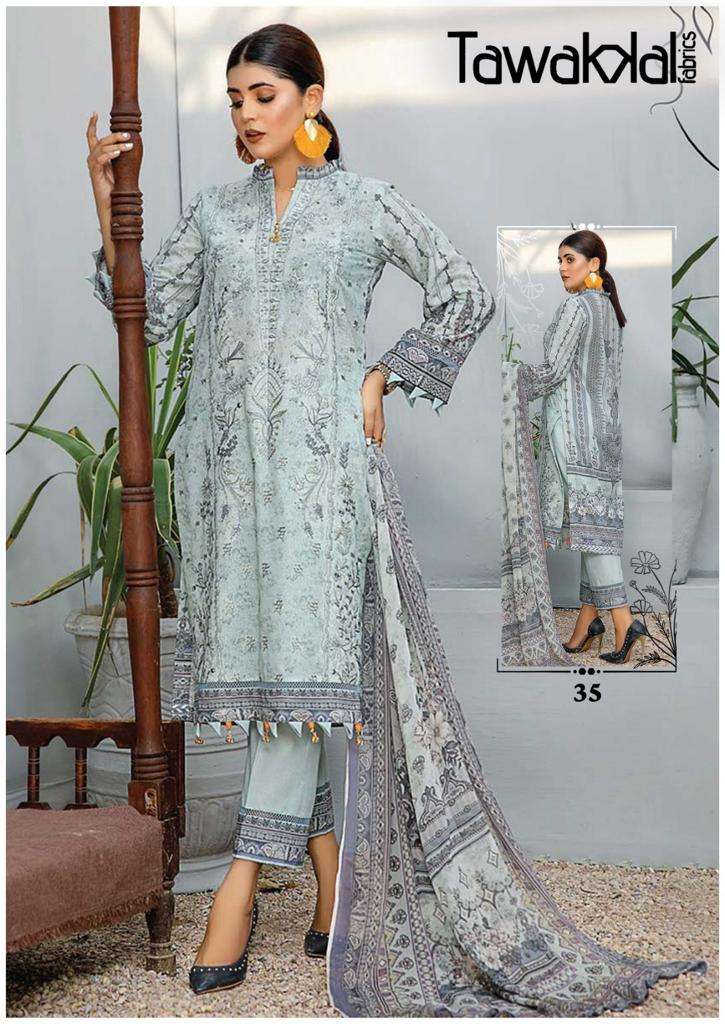 Tawakal Mehroz Vol-4 -Luxury Heavy Karachi Cotton Dress Material - Wholesale Catalog