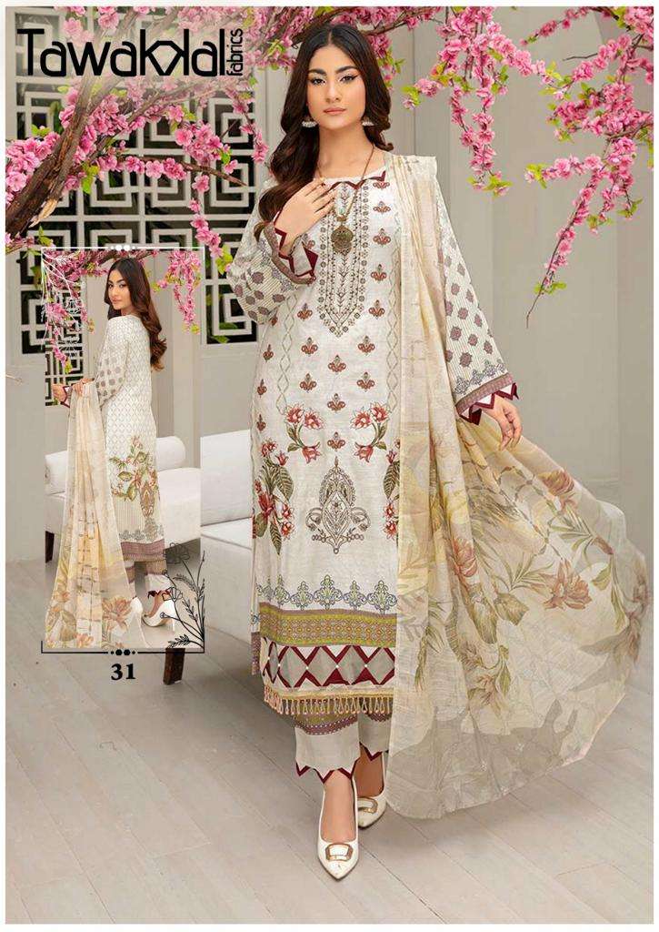 Tawakal Mehroz Vol-4 -Luxury Heavy Karachi Cotton Dress Material - Wholesale Catalog