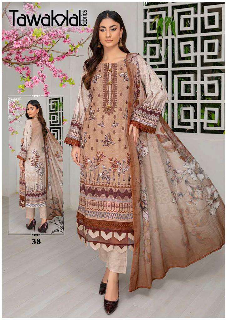 Tawakal Mehroz Vol-4 -Luxury Heavy Karachi Cotton Dress Material - Wholesale Catalog