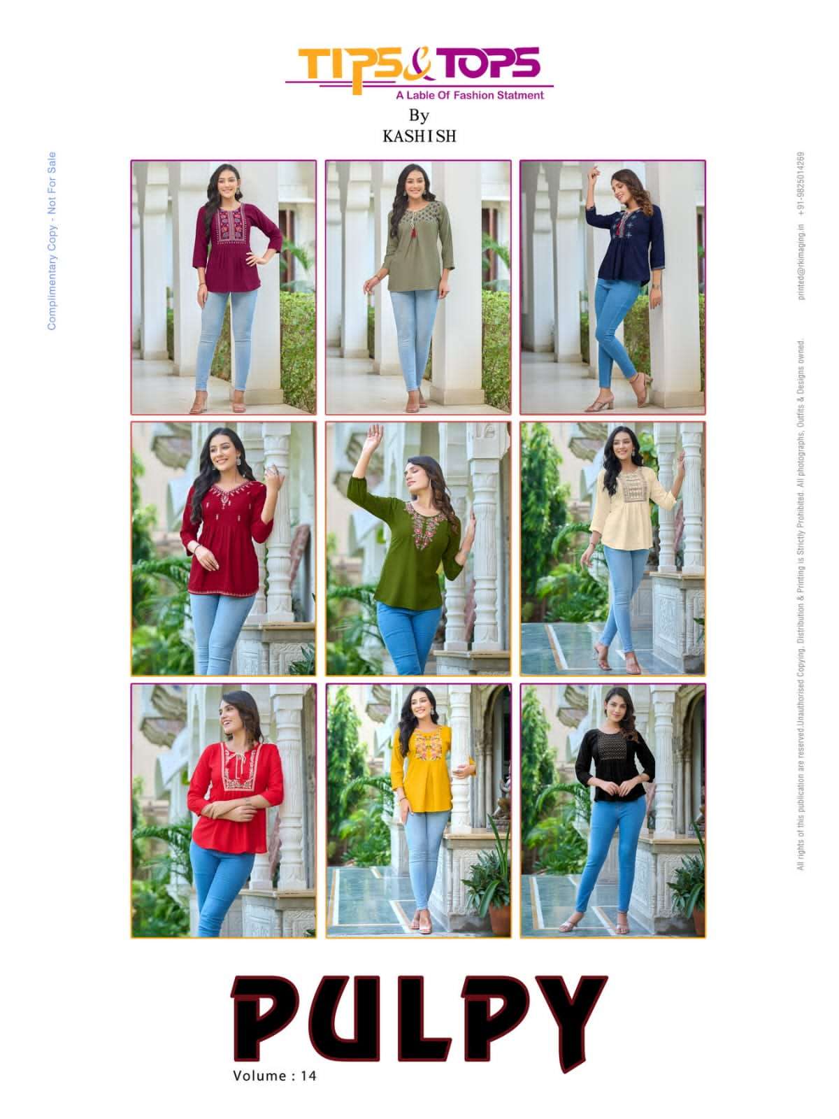 Tips And Tops Pulpy Vol 14 Rayon Fancy Short Tops Wholesale catalog