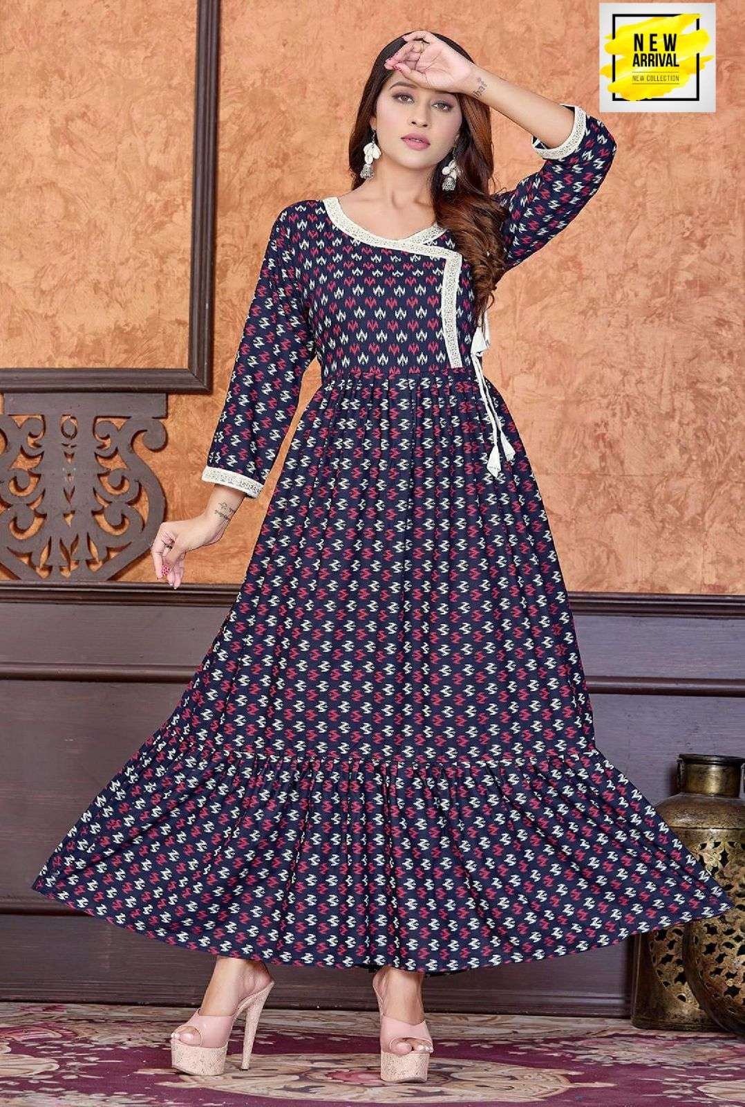 TRENDY GURLEEN HEAVY RAYON PRINT Kurti Wholesale catalog