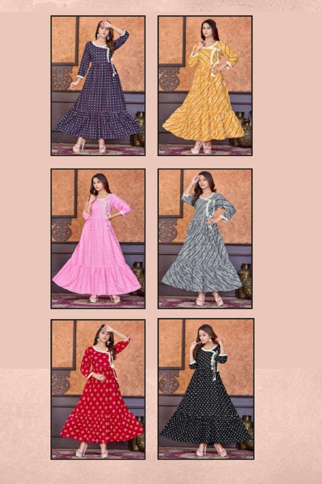 TRENDY GURLEEN HEAVY RAYON PRINT Kurti Wholesale catalog
