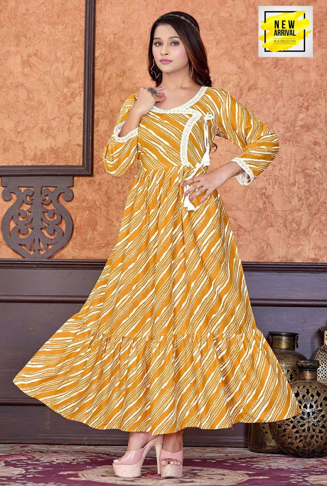 TRENDY GURLEEN HEAVY RAYON PRINT Kurti Wholesale catalog
