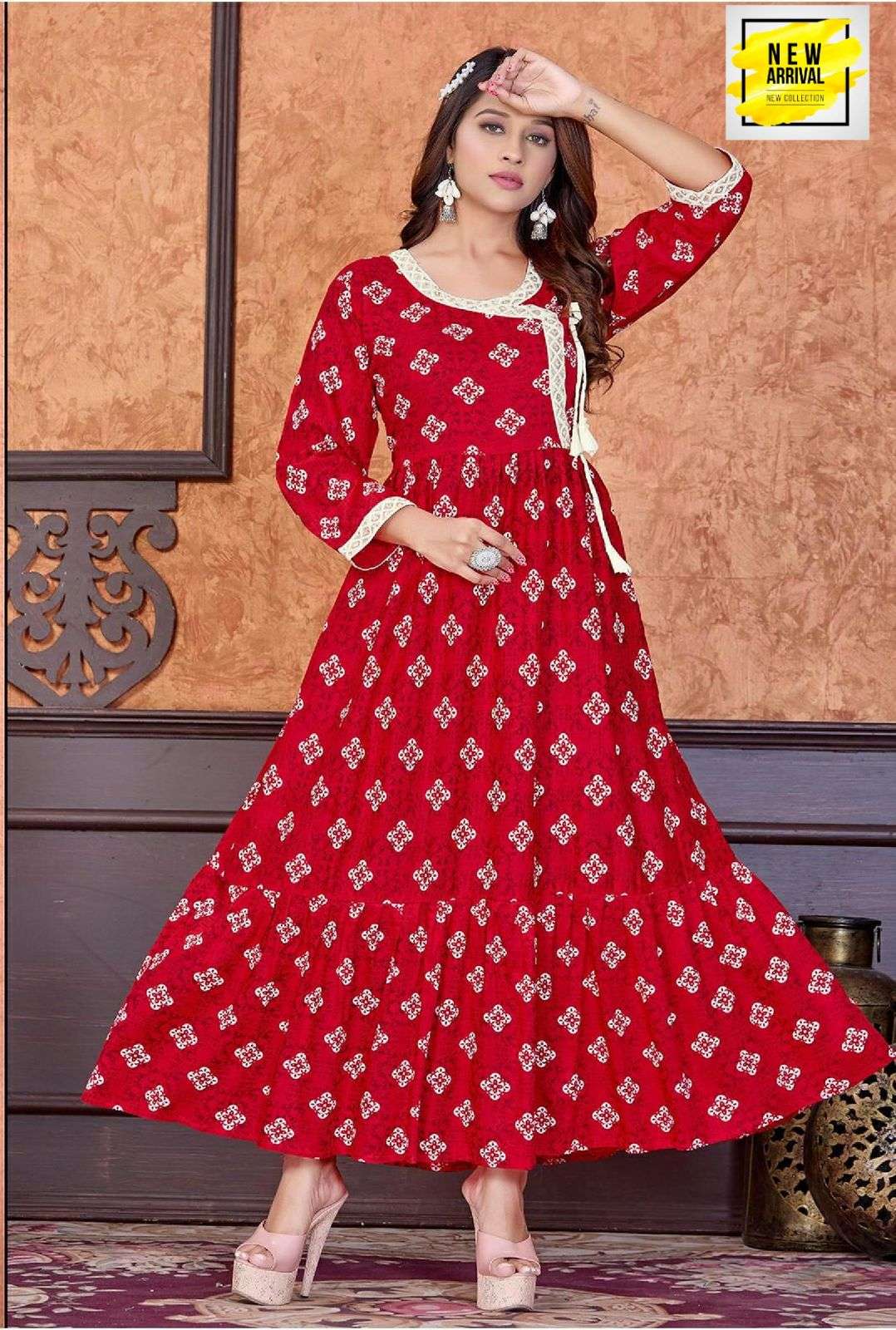 TRENDY GURLEEN HEAVY RAYON PRINT Kurti Wholesale catalog