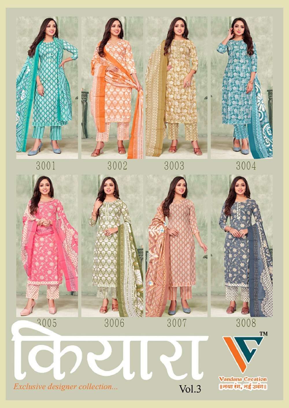 Vandana C Kiara Vol 3 Premium Foli Print Dress Material Wholesale catalog